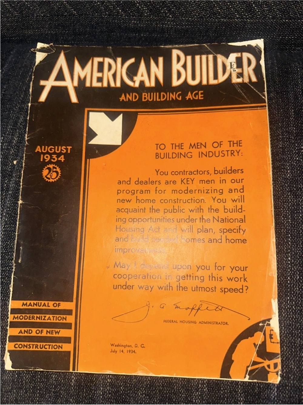 American Builder And Building Age August 1934 Vintage RARE Manual Modernization